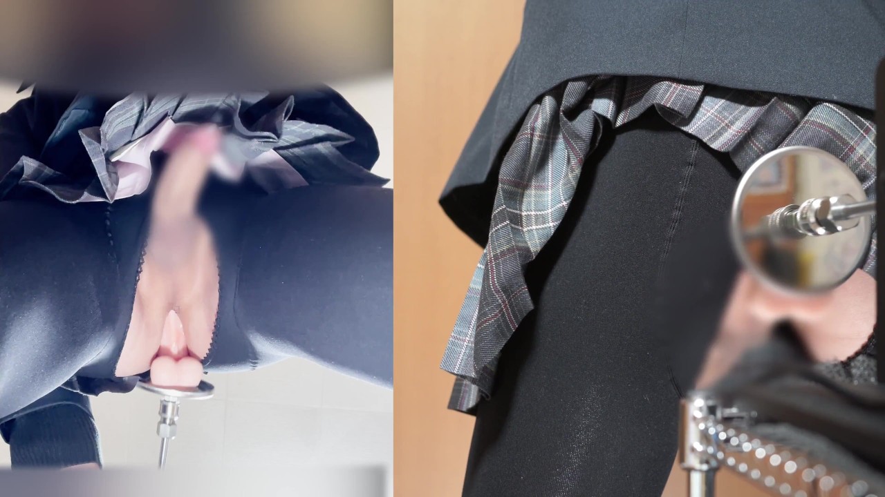 Japanese Crossdresser Schoolgirl gets fucked by sex machine