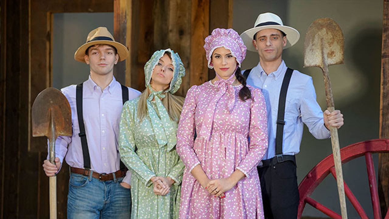 Busty Step Moms Pristine Edge & Penny Barber Swap And Bang Hard Their Amish Step Sons - MomSwap