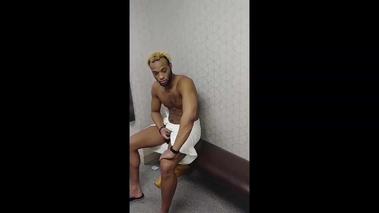 Bear catches guy jerking off in the locker room