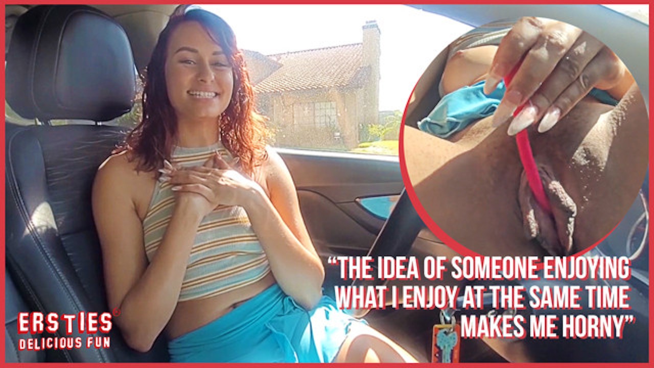 Cute Babe Plays With Herself In Her Car