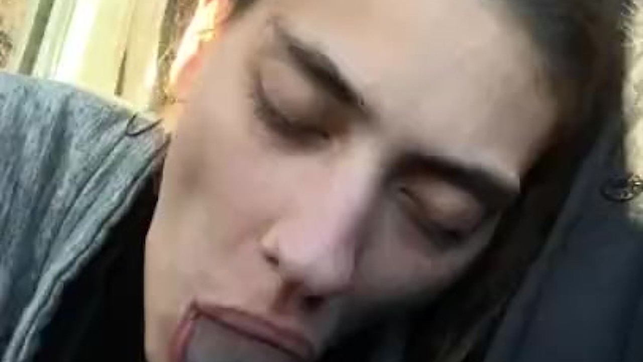 Cougar gives blowjob in car for