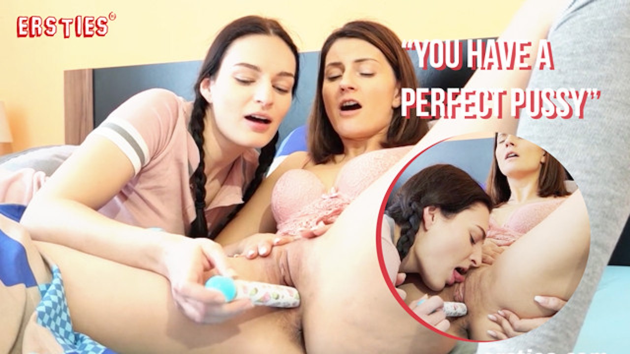 Ersties: Lesbian Babe Lends a Hand To Her Masturbating Friend