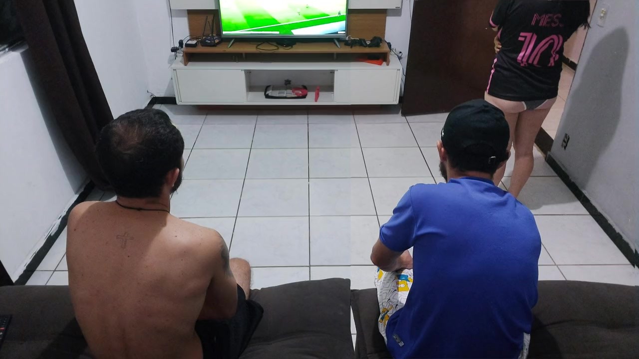 my husband lost me in the bet and I had to stay with his friend in front of him