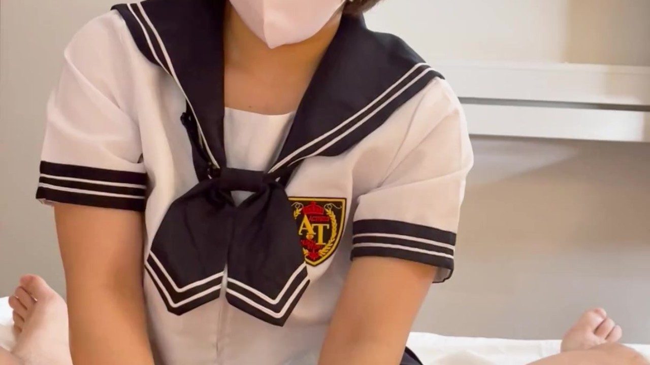 【メンズエステ裏講習】【スマホ主観】人気ナンバーワンセラピストの制服コスプレが可愛すぎる上に自分からチンコを入れてきて中出しを要求するビッチになったwww