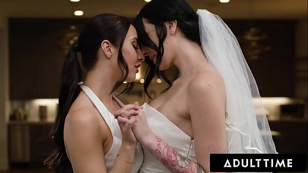 ADULT TIME - Sensual Romantic First Fuck For Lesbian Newlyweds Charlotte Sins And Melissa Stratton&excl;